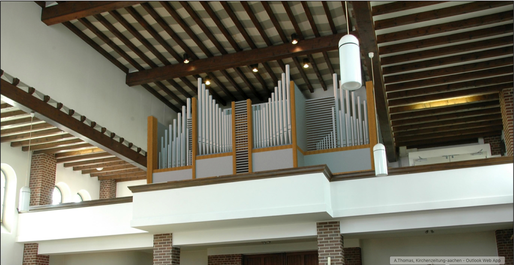 So wie in dieser Fotomontage der Orgelbauwerkstatt wird die fertige Orgel aussehen. (c) Andrea Thomas