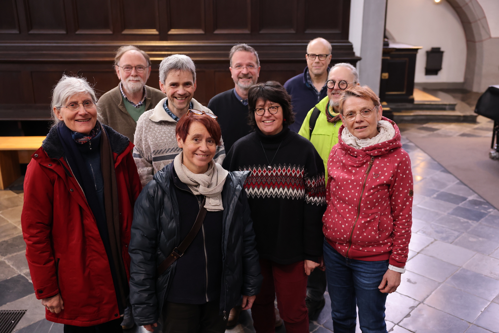 Die Ortsgruppe Aachen (Gruppenbild) hatte zur ökumenischen Andacht in die Citykirche eingeladen. (c) Stephan Johnen