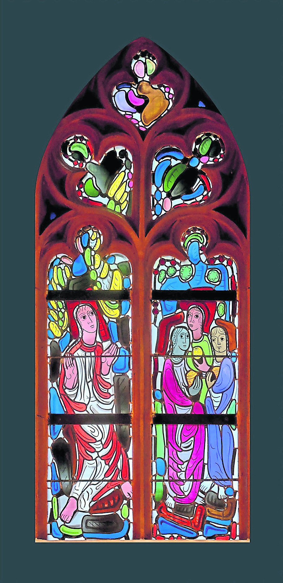 Wilhelm Buschulte schuf dieses Fenster in der Kapelle von St. Apollinaris in Düsseldorf-Oberbilk. (c) B. Kühlen Verlag