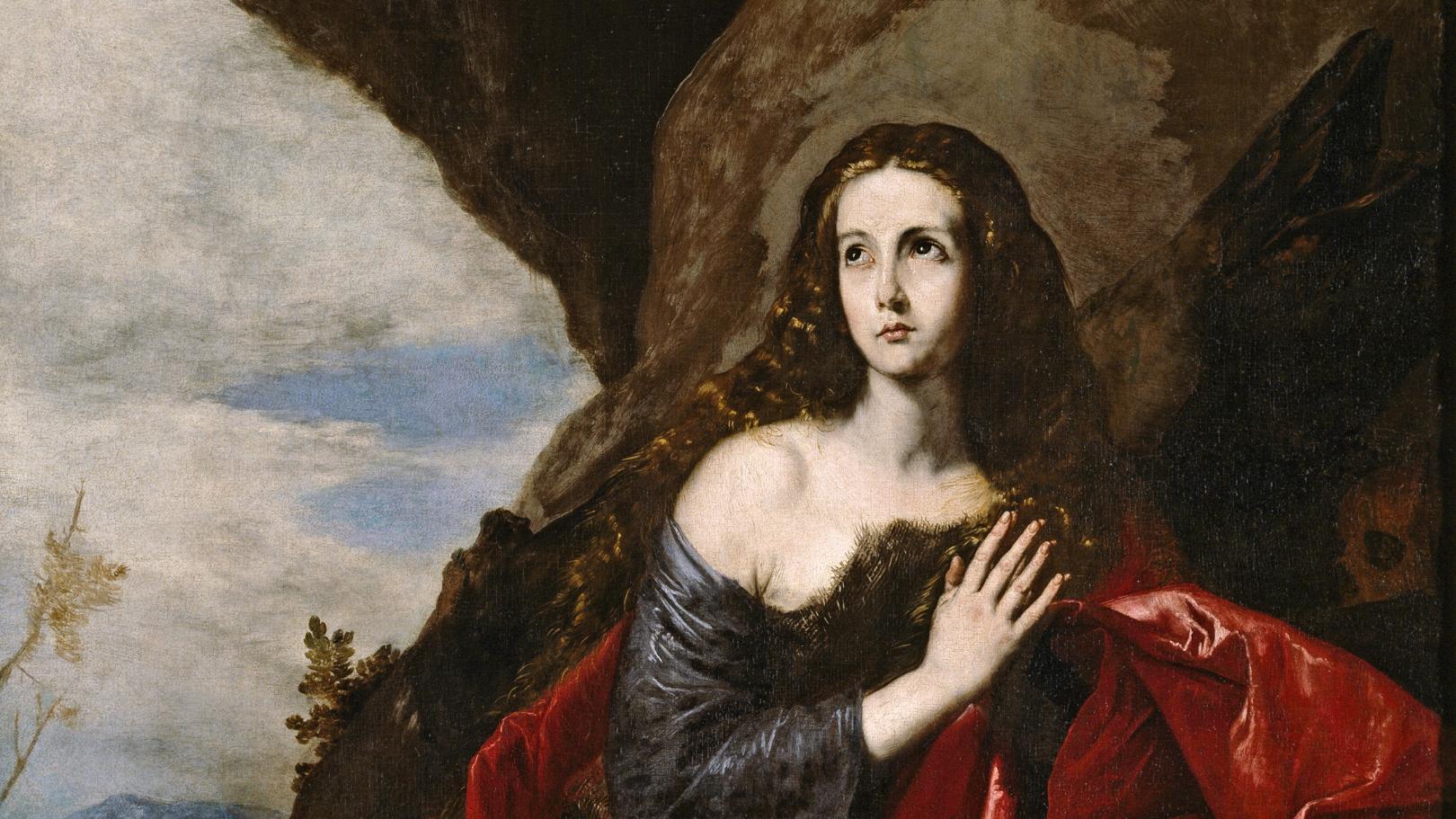 Kunstmotiv von José de Ribera. Der Barockmaler stellte Maria von Magdala als Büßerin dar. Das Bild hängt im Museo de Bellas Artes in Bilbao. (c) gemeinfrei