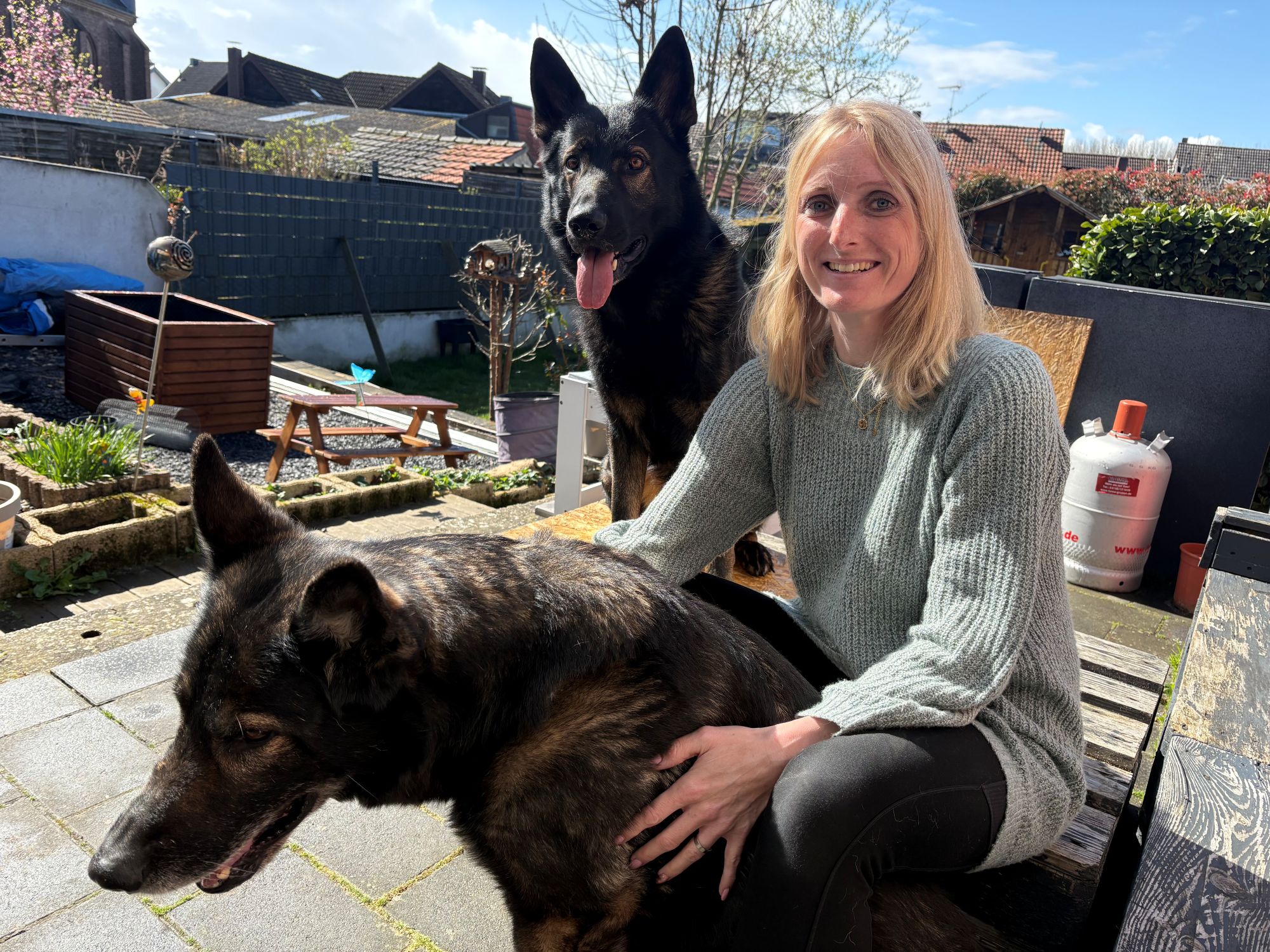 Der Hundesport gibt Melanie Groenewold Kraft. An guten Tagen kann sie mit den Schäferhunden trainieren. (c) Garnet Manecke