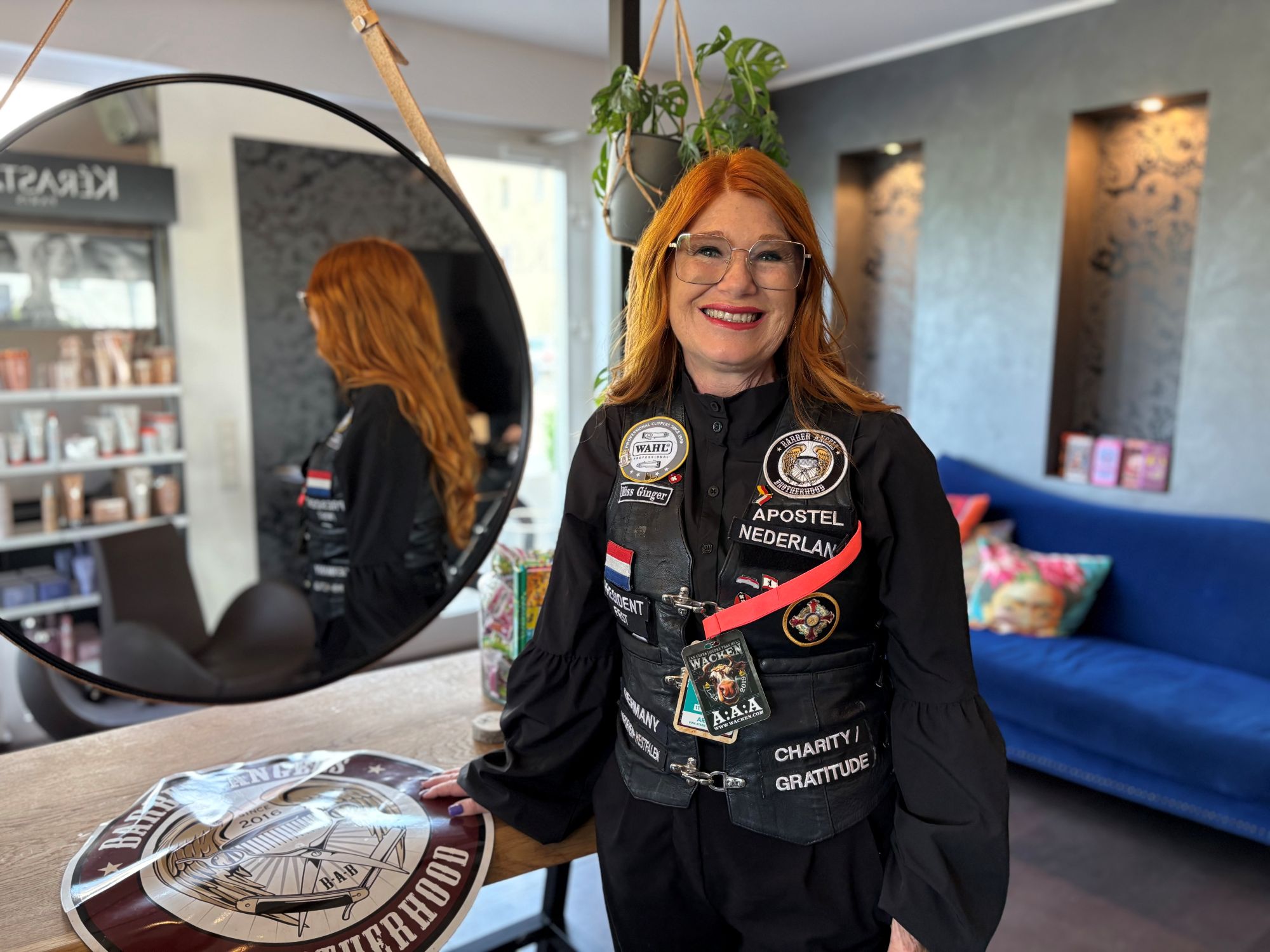 Nicole Nysten aus Erkelenz ist seit 2016 Barber Angel. Heute ist sie President des Chapters Sittard. (c) Garnet Manecke