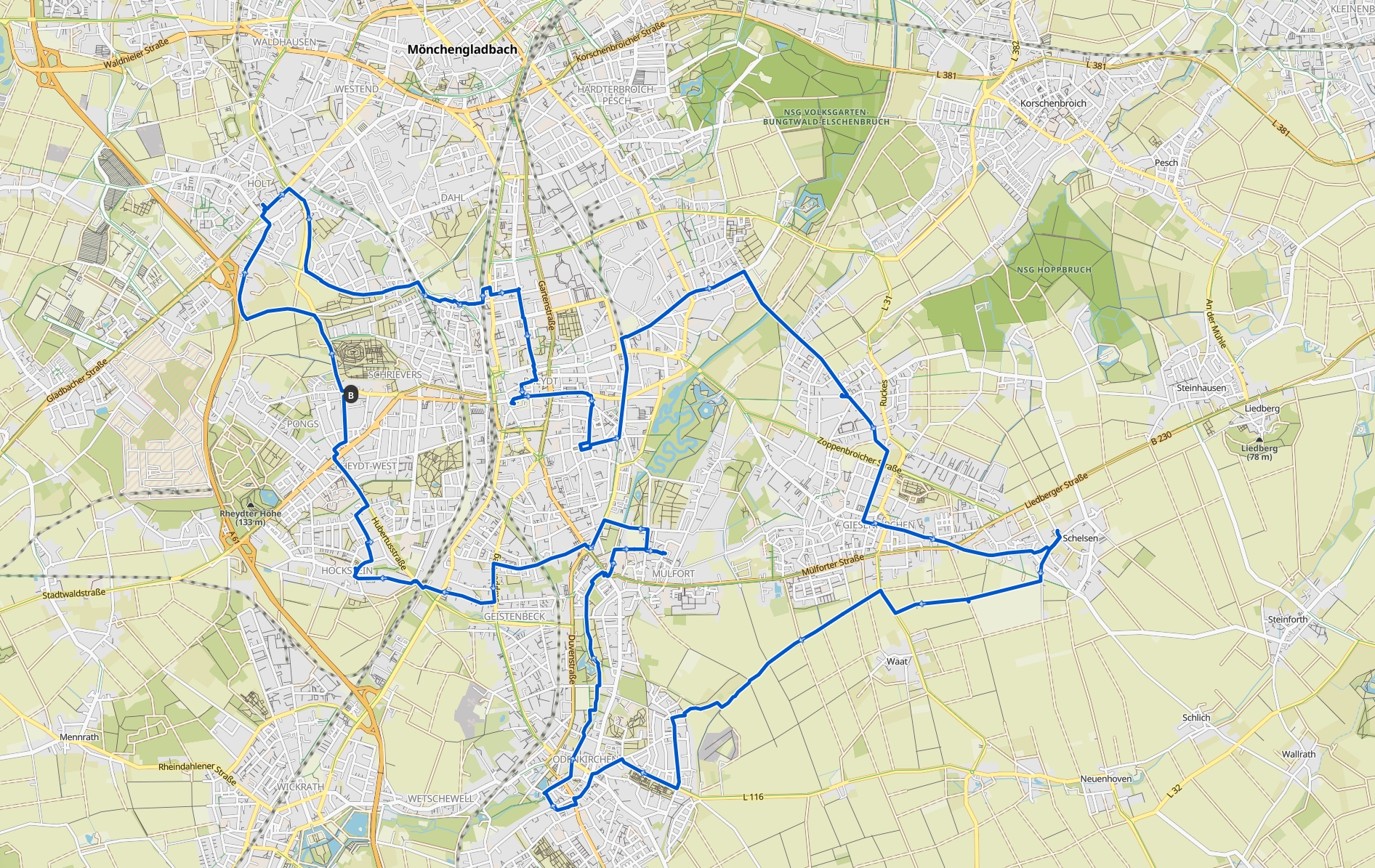 Insgesamt 32 Kilometer haben die Radfahrerinnen und Radfahrer zurück- gelegt, um ihren neuen Pastoralen Raum zu durchfahren. (c) Organisationsteam