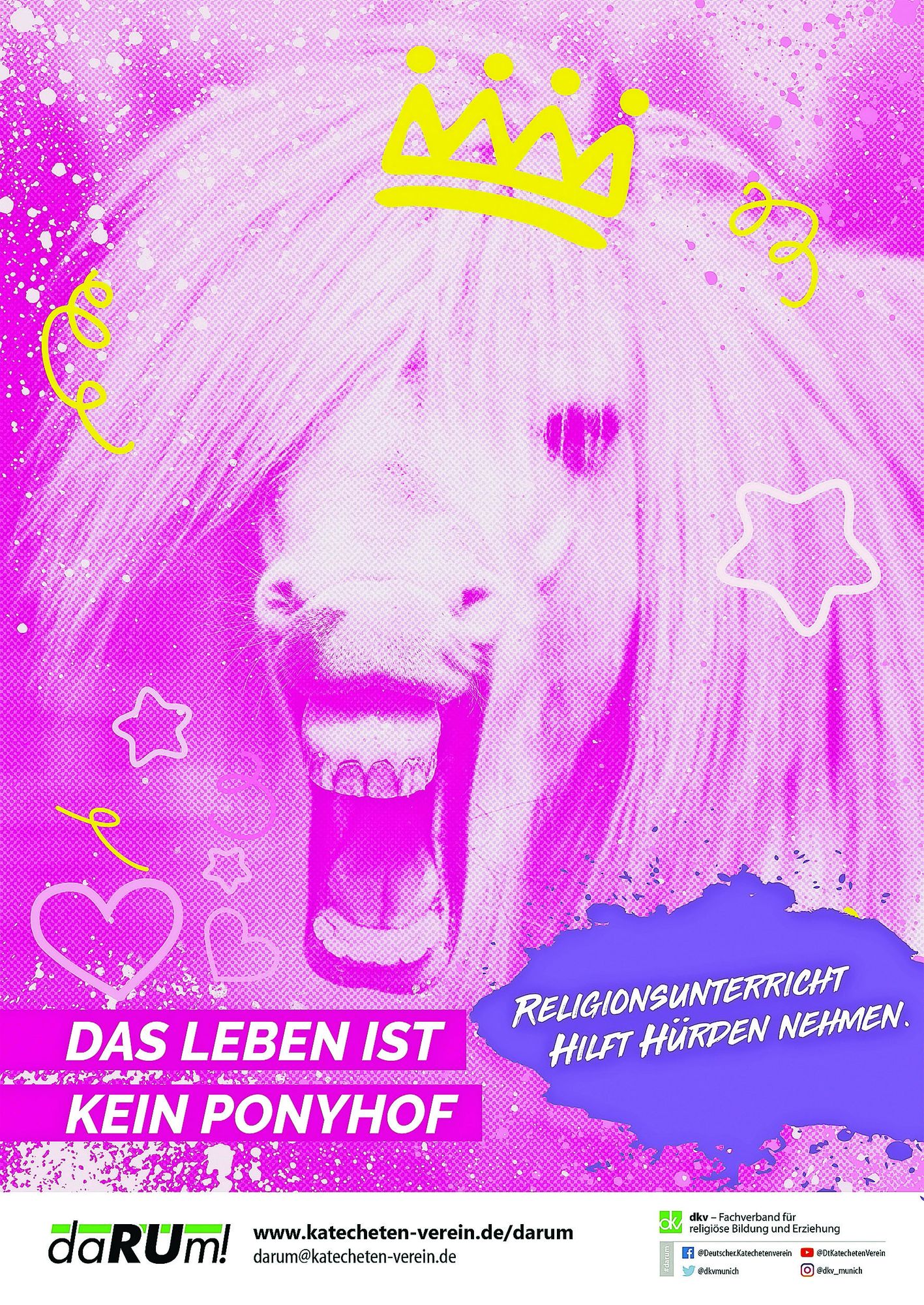 Plakativ wirbt der DKV bei seiner Kampagne „daRUm!“ für den Erhalt des Religionsunterrichts an Schulen. (c) DKV