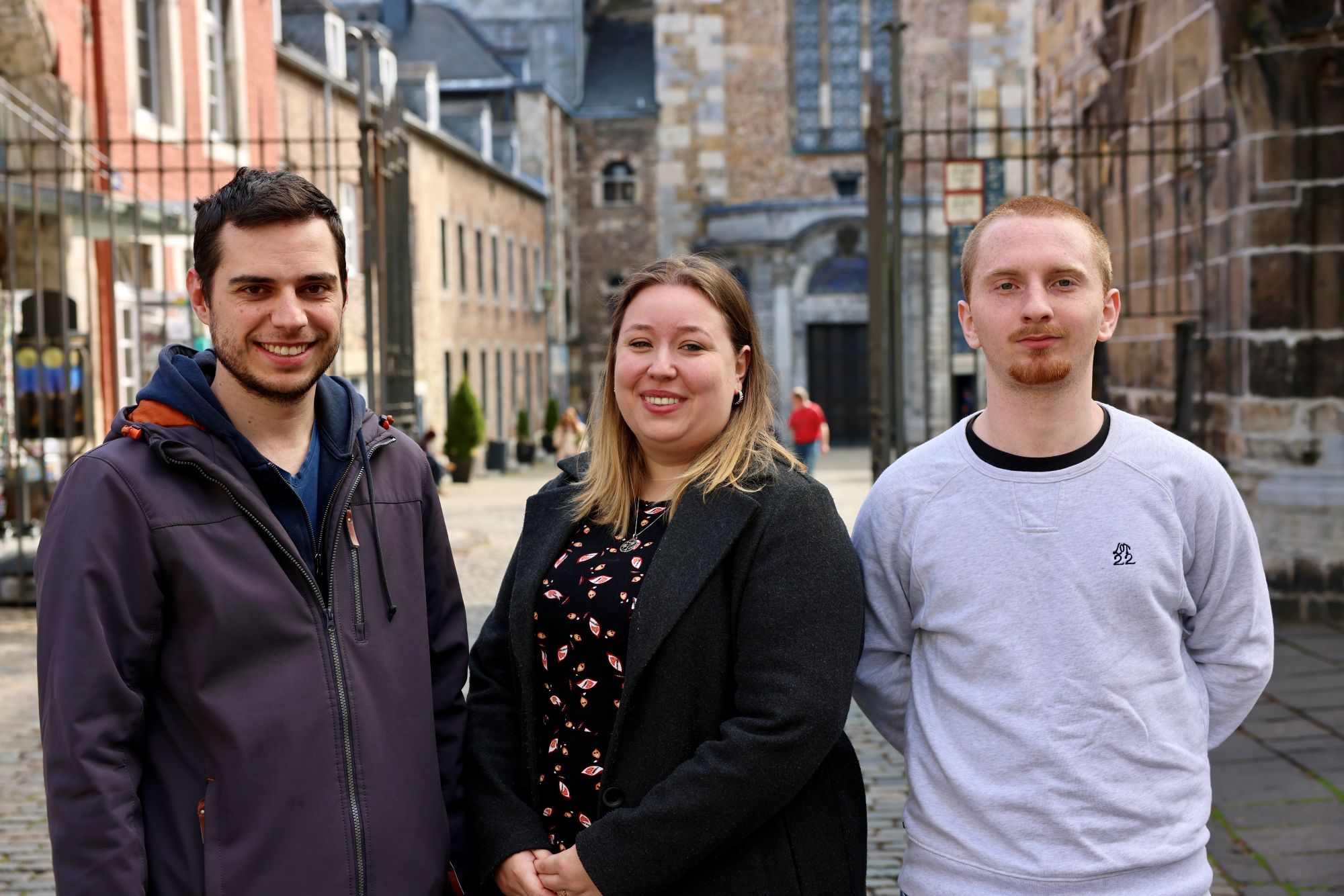 Auf Spurensuche: Daniel Kamper, Judith Wirth und Luka Kappertz (von links). (c) Stephan Johnen