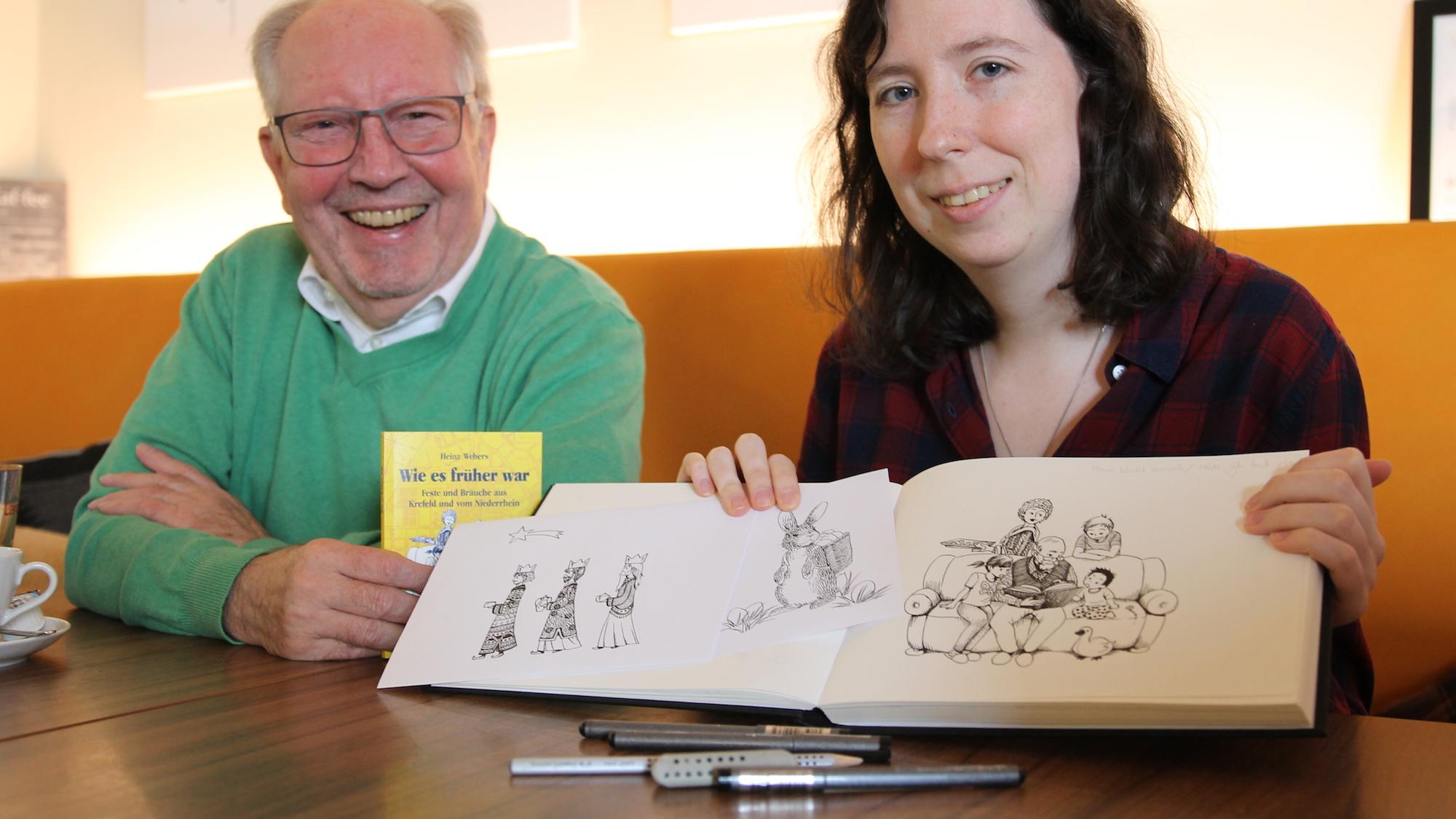 Ein gutes Team: Zu Heinz Webers’ Geschichten zu Bräuchen und Festen entwarf Susanna Welzel die liebevoll gestalteten Zeichnungen. (c) Kathrin Albrecht