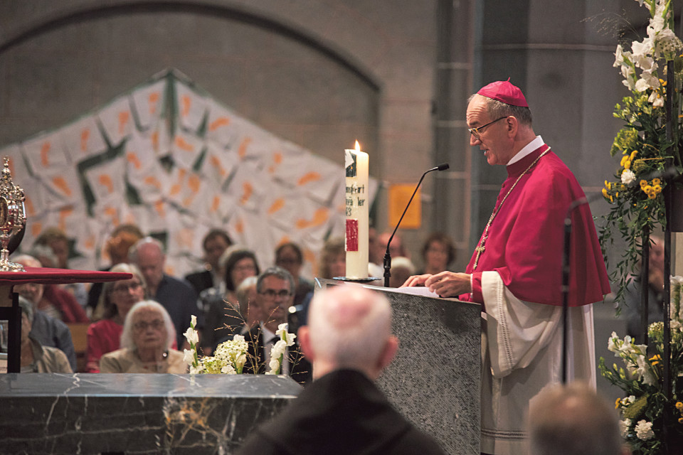 Weihbischof Karl Borsch hielt den Gottesdienst zum Abschluss der Kornelimünsteraner Wallfahrt. (c) Propstgemeinde Kornelimünster/Thorsten Kohlhaas