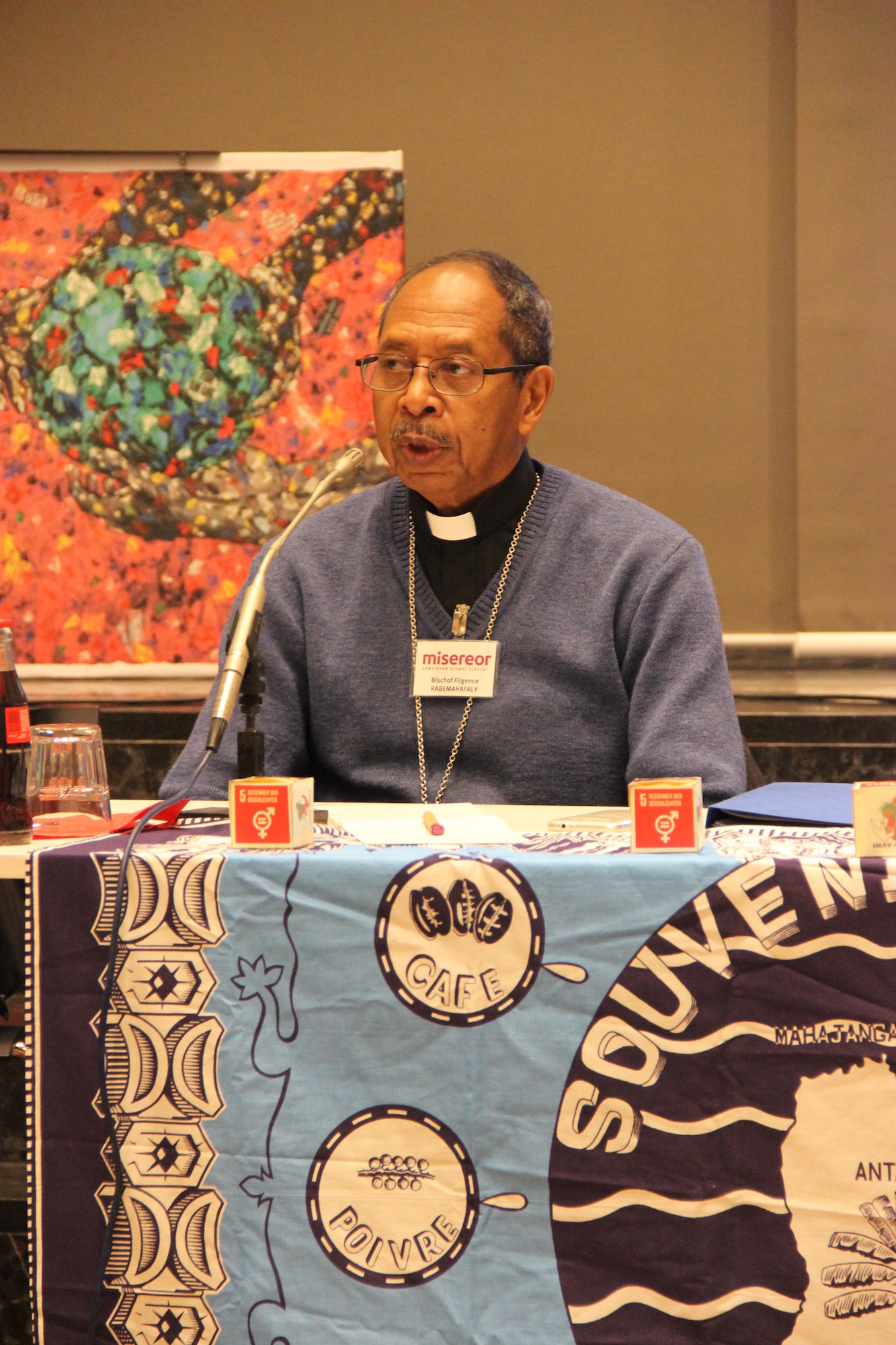 Erzbischof Fulgence Rabemahafaly spricht über Folgen von Klimawandel und Rohstoffausbeutung. (c) Andrea Thomas